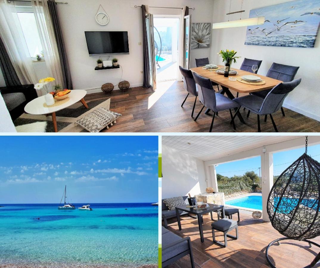 Anas Lagoon Holiday House With Pool At Azure Beach Drvenik Mali Extérieur photo